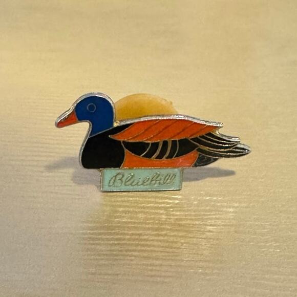 Vintage Bluebill decoy duck pin hunter backpack hat lapel bird lover colorful - Picture 2 of 4